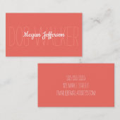 Minimalistischer orange Hundewanderer einfach Visitenkarte (Vorne/Hinten)