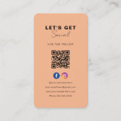 Minimalistischer Orange QR Code Verbindung mit uns Visitenkarte (Vorderseite)