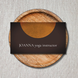 Minimalistischer orange Yoga-Lehrer Browns Visitenkarte