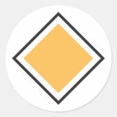 Minimalistischer orangefarbener Diamant geometrisc Runder Aufkleber (Vorderseite)