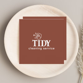 Minimalistischer Orangenreinigungsservice Quadratische Visitenkarte