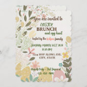 🌼 Minimalistischer Osterbrunch & Eierjagd Einladung (Vorne/Hinten)
