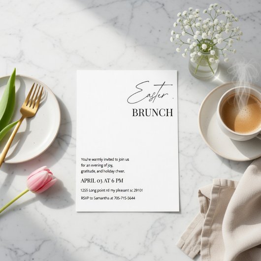 Minimalistischer Osterbrunch Einladung