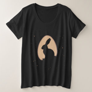 Minimalistischer Osterhase in Ei Form Große Größe T-Shirt