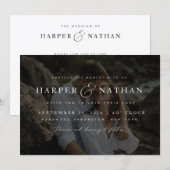 Minimalistischer Overlay-Foto-QR-Code Hochzeit Einladung (Vorne/Hinten)