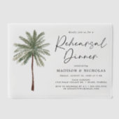 Minimalistischer Palmenbaum Hochzeit Probe Dinner Pergament Einladungen (Vorderseite)