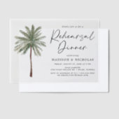 Minimalistischer Palmenbaum Hochzeit Probe Dinner Pergament Einladungen (Versetzt)