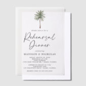 Minimalistischer Palmenbaum Hochzeit Probe Dinner Pergament Einladungen (Versetzt)