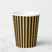 Minimalistischer Papierbecher Goldschwarzstreifen (Rechts)