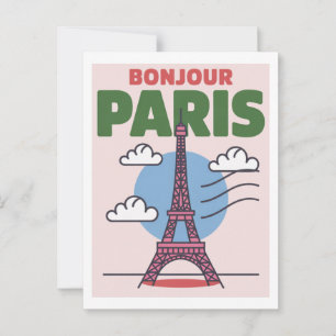 Minimalistischer Pariser Eiffelturm Französische S Postkarte