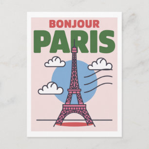 Minimalistischer Pariser Eiffelturm Französische S Postkarte