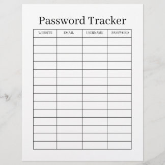 Minimalistischer Passwort-Tracker  Flyer