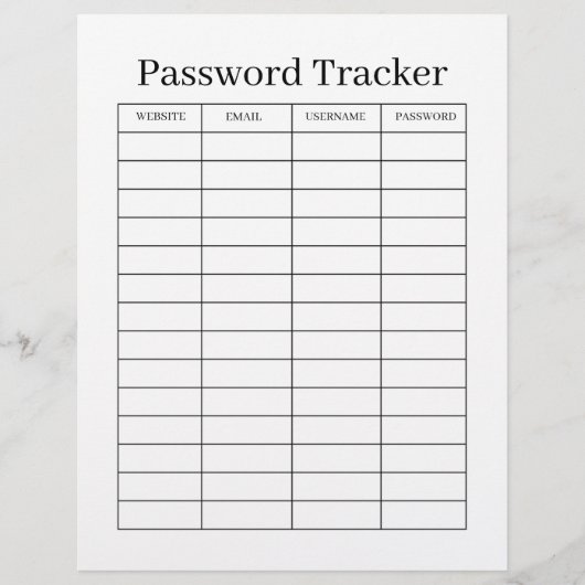Minimalistischer Passwort-Tracker  Flyer (Vorne)