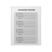 Minimalistischer Passwort-Tracker  Notizblock (Rotiert)