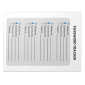 Minimalistischer Passwort-Tracker  Notizblock (Vorderseite)