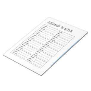 Minimalistischer Passwort-Tracker  Notizblock