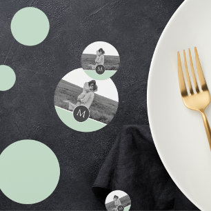 Minimalistischer Pastell-Mint-Personalisierter Nam Konfetti