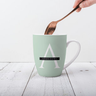 Minimalistischer Pastell-Mint-Personalisierter Nam Milchtasse