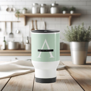 Minimalistischer Pastell-Mint-Personalisierter Nam Reisebecher