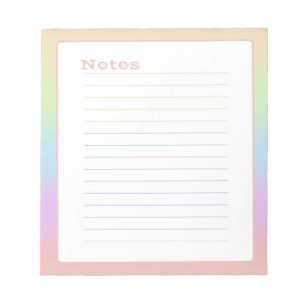 Minimalistischer Pastell Regenbogen Notizblock