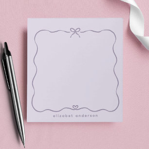 Minimalistischer Pastell Süßer Bogen Monogramm Nam Notizblock