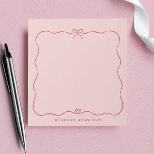 Minimalistischer Pastell Süßer Bogen Monogramm Nam Notizblock