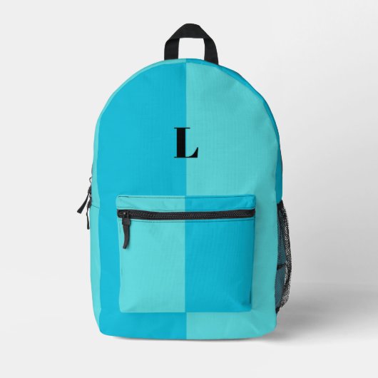 Minimalistischer pastellblauer Rucksack mit indivi (Vorderseite)