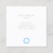 Minimalistischer Pastellblauer Zen-Kreis Quadratische Visitenkarte (Rückseite)