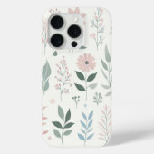 Minimalistischer pastellfarbener Blumenkoffer Case-Mate iPhone Hülle (Rückseite)