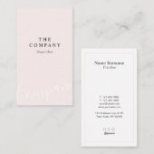 Minimalistischer Pastellrosatypo-vertikale Visitenkarte (Vorne/Hinten)