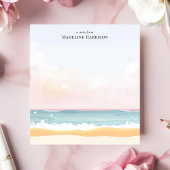 Minimalistischer Pastellstrand Personalisierter Na Notizblock