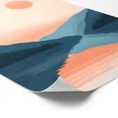 Minimalistischer Pastelsee und Gebirge Poster (Ecke)