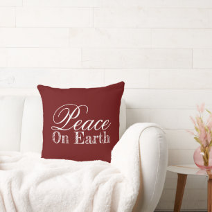 Minimalistischer Peace on Earth-Feiertagsdekor Kissen