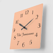 Minimalistischer Peach Fuzz, Name, Round oder Quadratische Wanduhr (Winkel)
