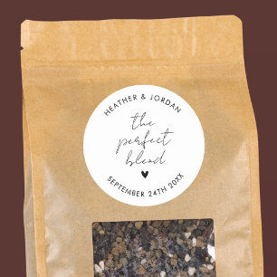 Minimalistischer perfekter Blend-Hochzeitscoffee-G Runder Aufkleber