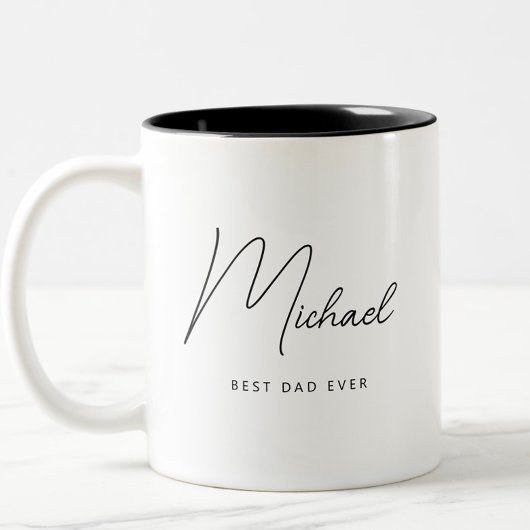 Minimalistischer Personalisierter bester Vater je Zweifarbige Tasse