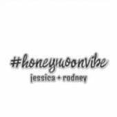Minimalistischer Personalisierter Honemoon Hashtag Aufkleber (Vorderseite)
