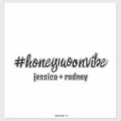 Minimalistischer Personalisierter Honemoon Hashtag Aufkleber (Blatt)