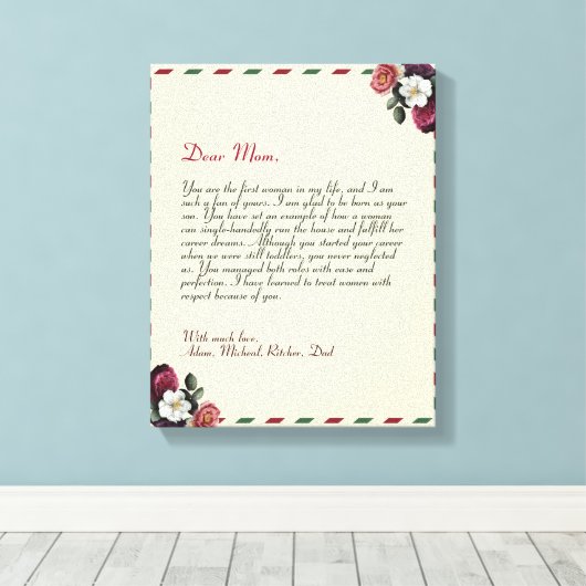 Minimalistischer Personalisierter Liebe Handgeschr Leinwanddruck (Insitu (Holzboden))