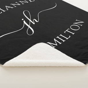 Minimalistischer Personalisierter Monogam-Name Sherpadecke