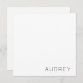 Minimalistischer Personalisierter Monogramm Name s Mitteilungskarte (Vorne/Hinten)