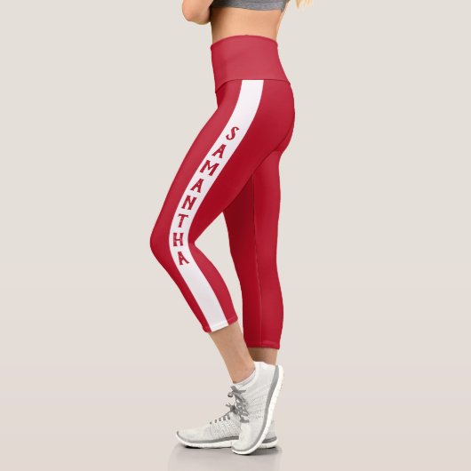 Minimalistischer Personalisierter Name Capri Leggings (Links)