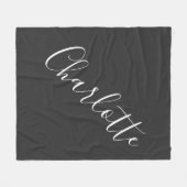 Minimalistischer Personalisierter Name für Skript  Fleecedecke (Vorderseite (Horizontal))