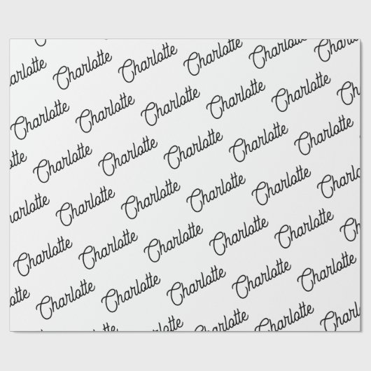 Minimalistischer Personalisierter Name Geschenkpapier (Flach)