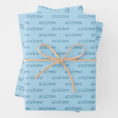 Minimalistischer Personalisierter Name Geschenkpapier Set (Beispiel)