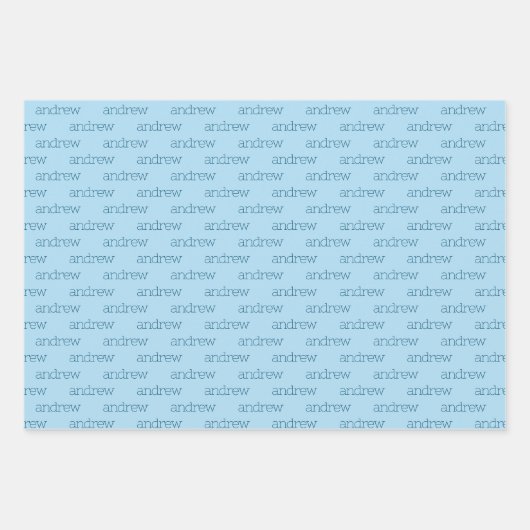Minimalistischer Personalisierter Name Geschenkpapier Set (Vorderseite)