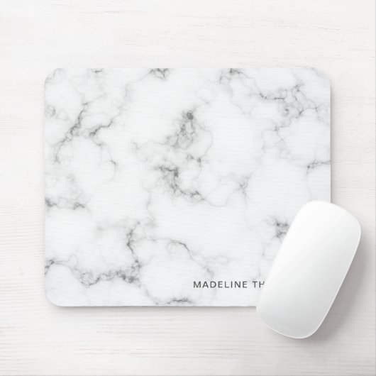 Minimalistischer Personalisierter Name Marmor Mousepad (Mit Mouse)