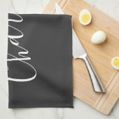 Minimalistischer Personalisierter Skriptname | SCH Geschirrtuch (Viertel Falte)