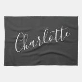 Minimalistischer Personalisierter Skriptname | SCH Geschirrtuch (Horizontal)