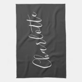 Minimalistischer Personalisierter Skriptname | SCH Geschirrtuch (Vertikal)